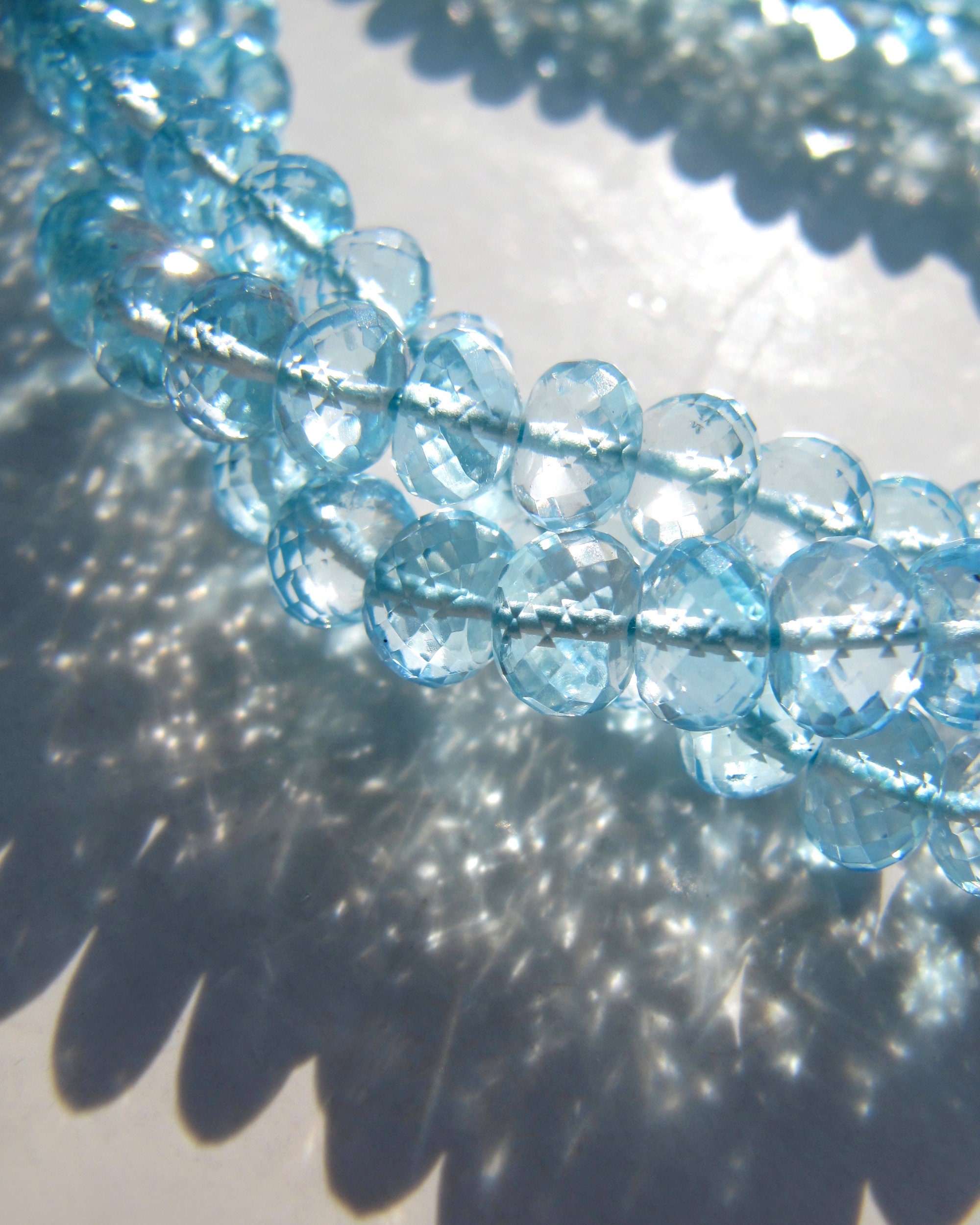 Blue Topaz Rondelles • 4.75-6.50mm • Aaa+ Micro Faceted • Vivid Sky Blue • Genuine Natural Gemstone • December Birthstone Blue Topaz Rondelles • 4.75-6.50mm • Aaa+ Micro Faceted • Vivid Sky Blue • Genuine Natural Gemstone • December Birthstone