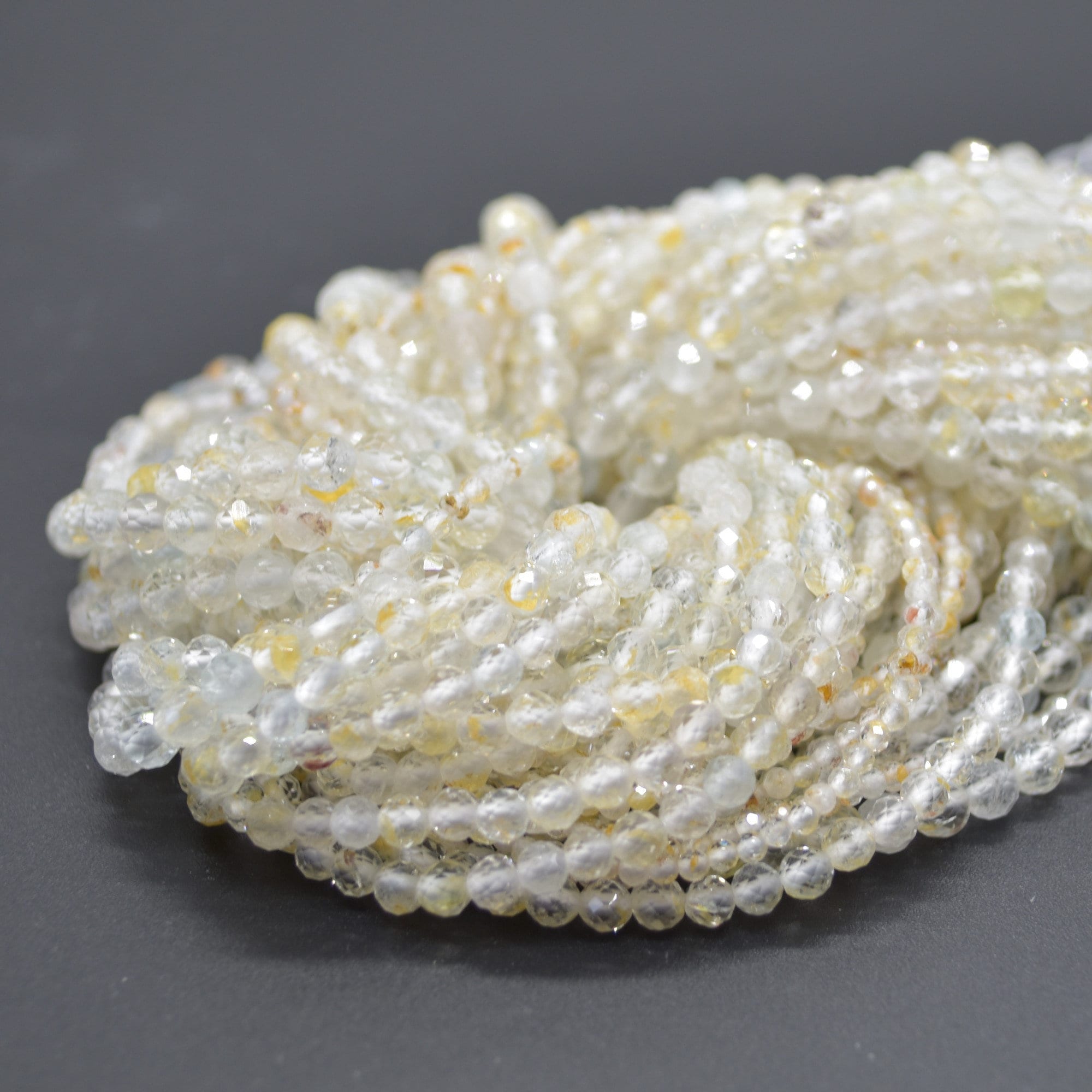Topaz Gemstone Faceted Round Beads - 2mm, 3mm, 4mm Sizes - 15" Strand - Mixed Colours | Gemstone Beads For Jewellery Making