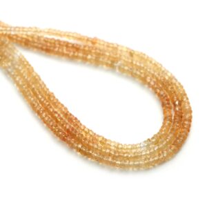 Imperial Topaz Faceted Rondelle Beads, 3 Mm To 4 Mm, Imperial Topaz Jewelry Making Beads, 8 Inches / 18 Inches Full Strand, Price Per Strand