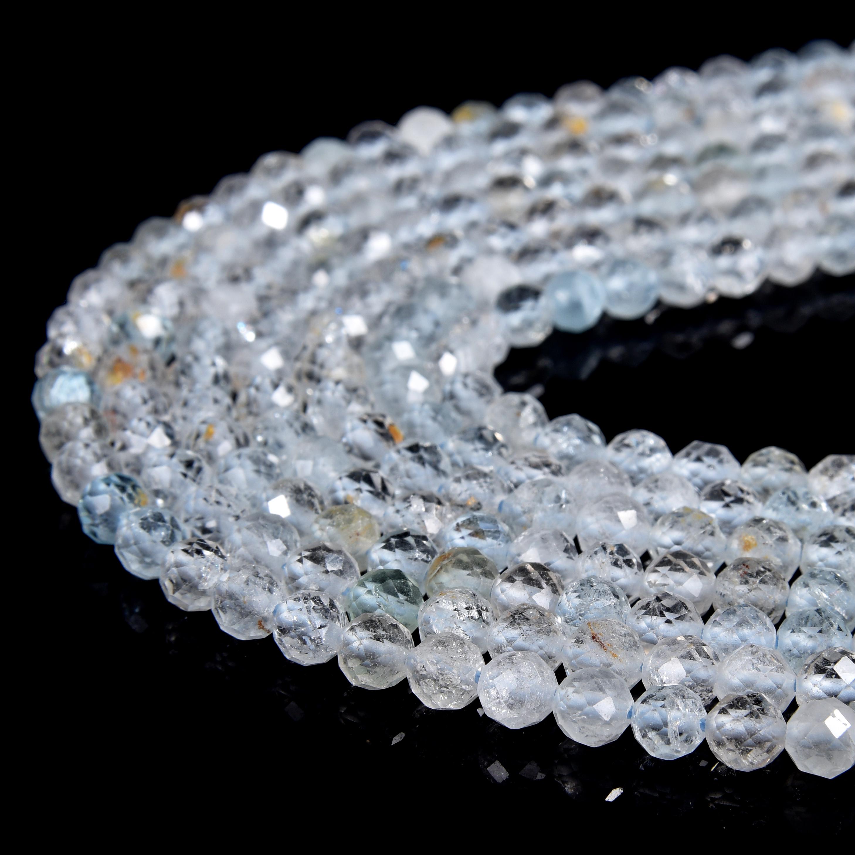 Natural Topaz Gemstone Grade Aa Micro Faceted Round 5mm Loose Beads (p115)