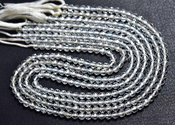 Natural Topaz Round Beads - 13 Inches - Natural Super Quality Faceted Topaz Round Strand - Size Is  4 Mm #420