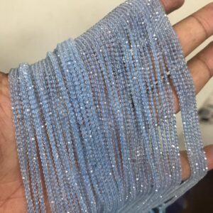 New Brand- Top Quality 13 Inch AAA Swiss BLUE TOPAZ 2-2.5 mm Faceted Beads, Blue Topaz Micro Faceted Beads For Jewelry, Meditation Beads,