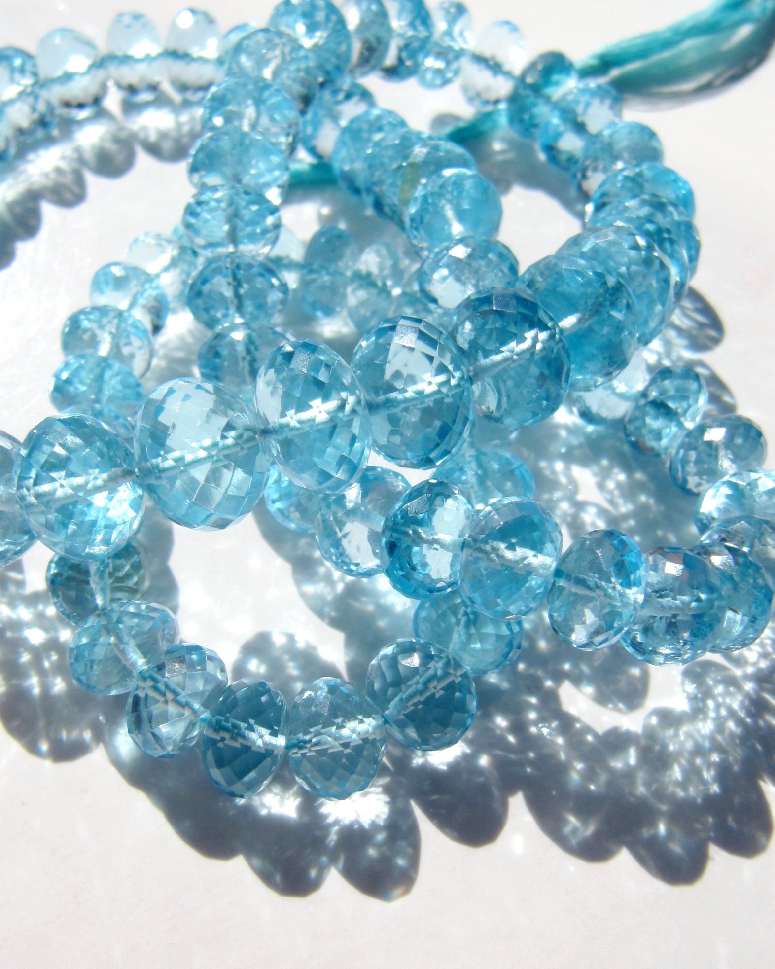 Sky Blue Topaz Rondelles • 6-9mm Large Big • Aaa Micro Faceted Roundel Beads • Genuine Natural Gemstone • December Birthstone Sky Blue Topaz Rondelles • 6-9mm Large Big • Aaa Micro Faceted Roundel Beads • Genuine Natural Gemstone • December Birthstone