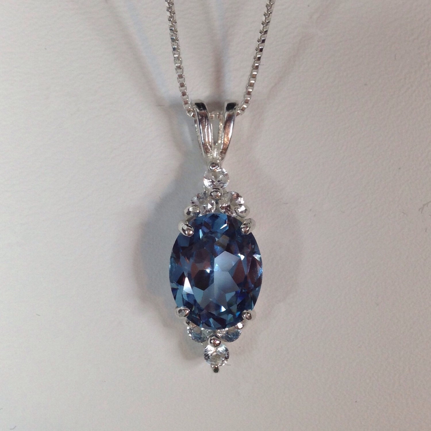 4ctw Blue Topaz Necklace In 10k Or 14k Gold Valentines Jewelry Gift December Birthstone