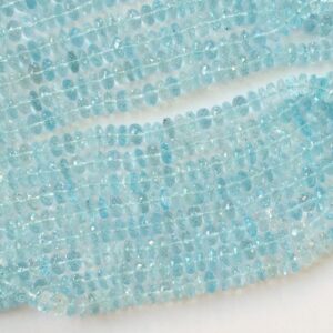 6-7mm Blue Topaz Faceted Beads, Blue Topaz Micro Faceted Rondelle, Original Blue Topaz For Necklace, Blue Topaz Beads (25pc To 50pc Option)