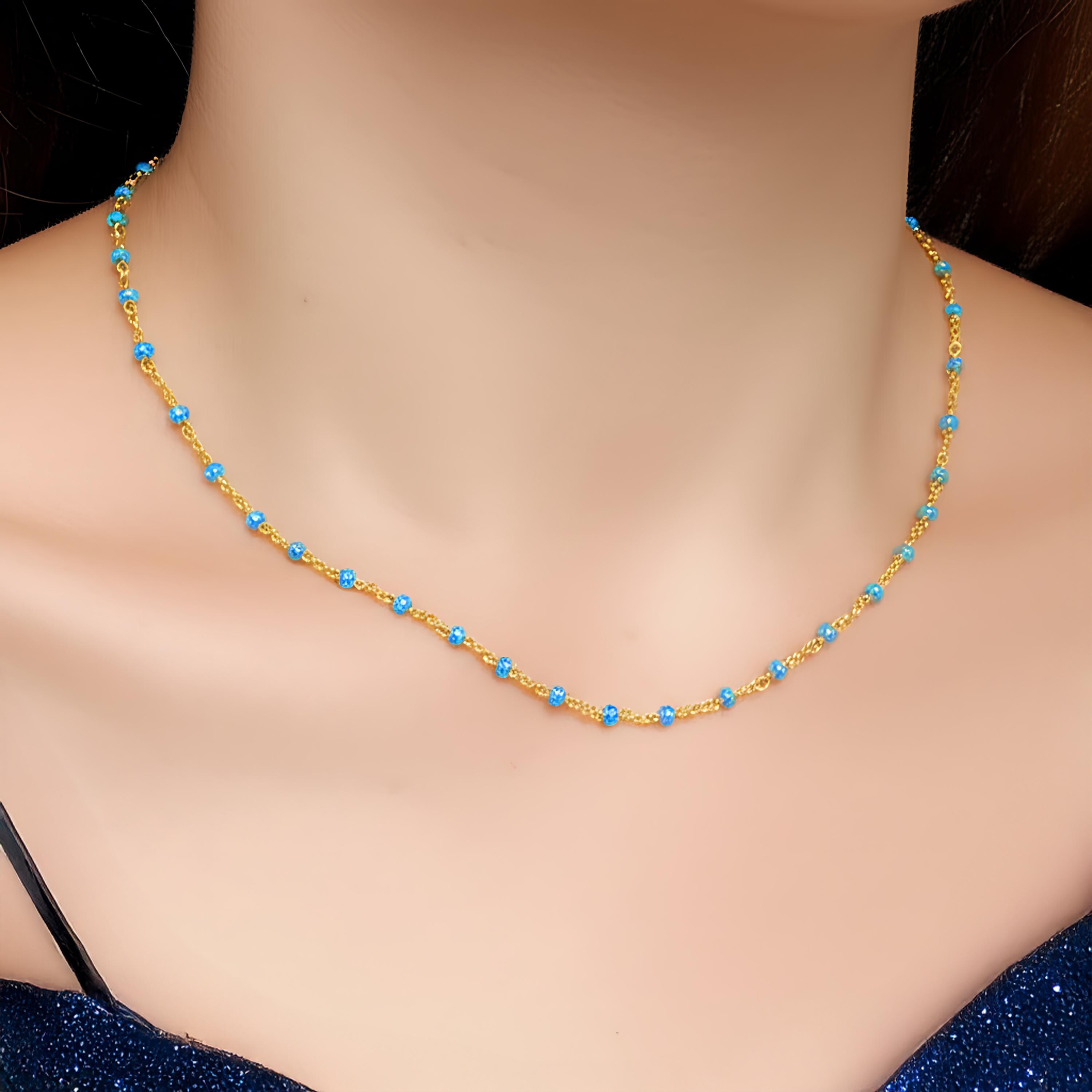 Blue Topaz Rosary Chain Necklace Gemstone Necklace Dainty Necklace Beaded Necklace August Birthstone Necklace Layering Necklace Blue Topaz Rosary Chain Necklace Gemstone Necklace Dainty Necklace Beaded Necklace August Birthstone Necklace Layering Necklace