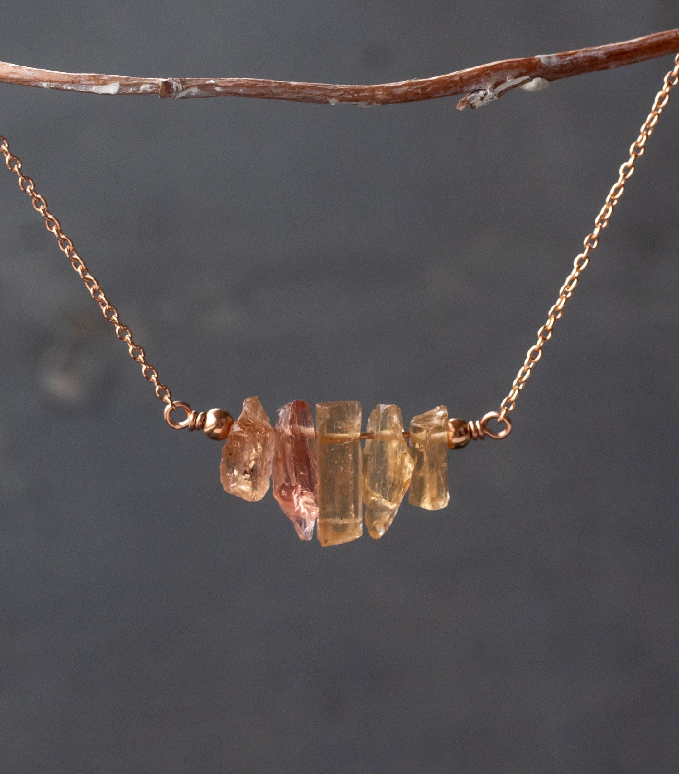 Golden Topaz Necklace Gold, Imperial Topaz In Rose Gold, Silver, Raw Crystal Necklace, November Birthstone Gift For Scorpio, Wife Girlfriend