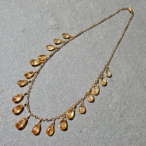 Imperial Topaz Necklace, Topaz Briolette Choker, Imperial Topaz Jewelry