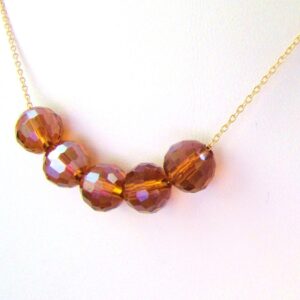 Madeira Topaz Necklace: 14k Gold Fill Delicate Chain
