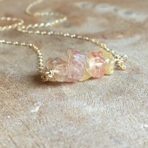 Raw Imperial Topaz Necklace: Sterling Silver, November Birthstone