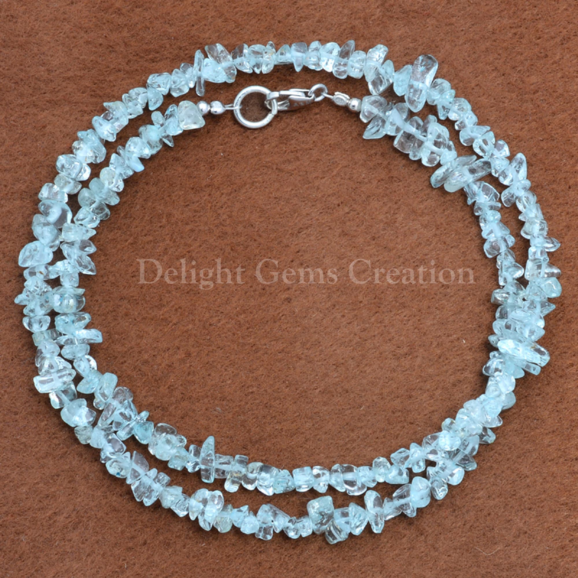 Sky Blue Topaz Chip Necklace, Beaded Nugget Jewelry Sky Blue Topaz Chip Necklace, Beaded Nugget Jewelry