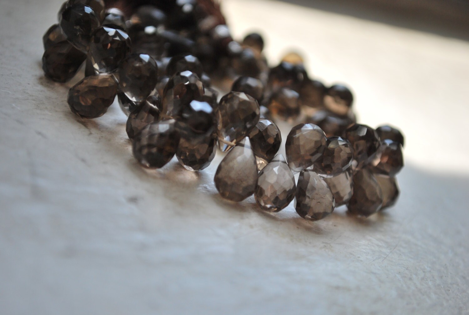1/2 Strand Of Smoky Topaz Tear Drops Wholesale Price 25.00