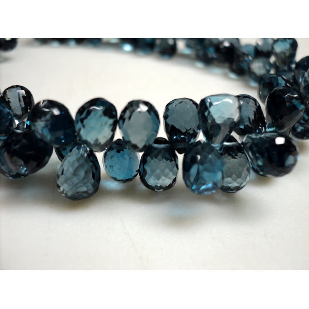 6x8mm London Blue Topaz Faceted Tear Drop Briolettes, London Blue Topaz Faceted Drop Beads For Jewelry (10pcs To 20pcs Options)