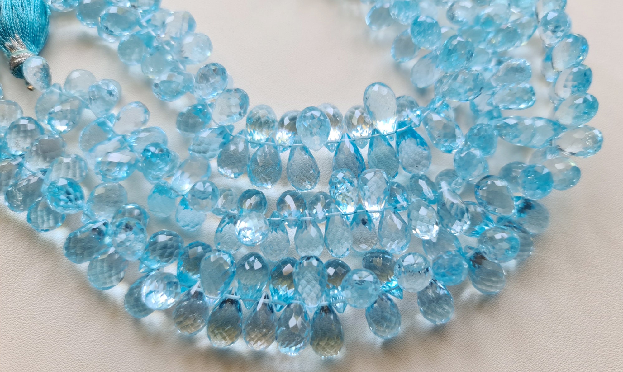 7x9mm - 7x11mm Blue Topaz Faceted Tear Drop, Natural Blue Topaz Drop Beads, Original Blue Topaz For Jewelry (10pcs To 20pcs Options) - Dga18