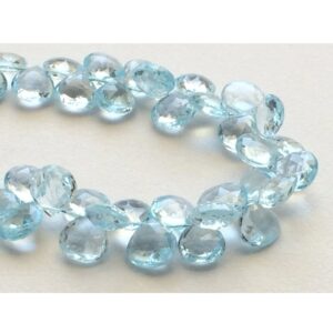 8mm Swiss Blue Topaz Beads Faceted Heart Beads, Blue Topaz Faceted Heart Briolettes, Original Blue Topaz For Jewelry 10 Pieces 8mm Swiss Blue Topaz Beads Faceted Heart Beads, Blue Topaz Faceted Heart Briolettes, Original Blue Topaz For Jewelry 10 Pieces