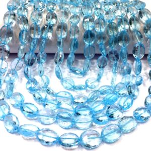 AAAA+ Rare Natural Sky Blue Topaz Faceted Oval Shape Beads Sky Swiss Topaz Oval Beads Necklace Genuine Topaz Gemstone Beads 6 Layer Necklace AAAA+ Rare Natural Sky Blue Topaz Faceted Oval Shape Beads Sky Swiss Topaz Oval Beads Necklace Genuine Topaz Gemstone Beads 6 Layer Necklace