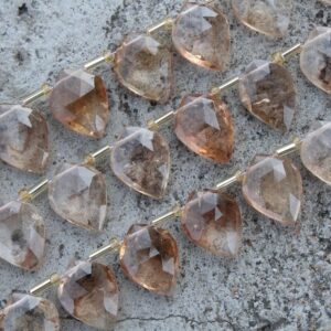 Brown Topaz Gemstone Faceted Briolette Beads | 10-piece Leaf-shape I Size 11x15 Mm | Jewelry Setting (c612) Brown Topaz Gemstone Faceted Briolette Beads | 10-piece Leaf-shape I Size 11x15 Mm | Jewelry Setting (c612)