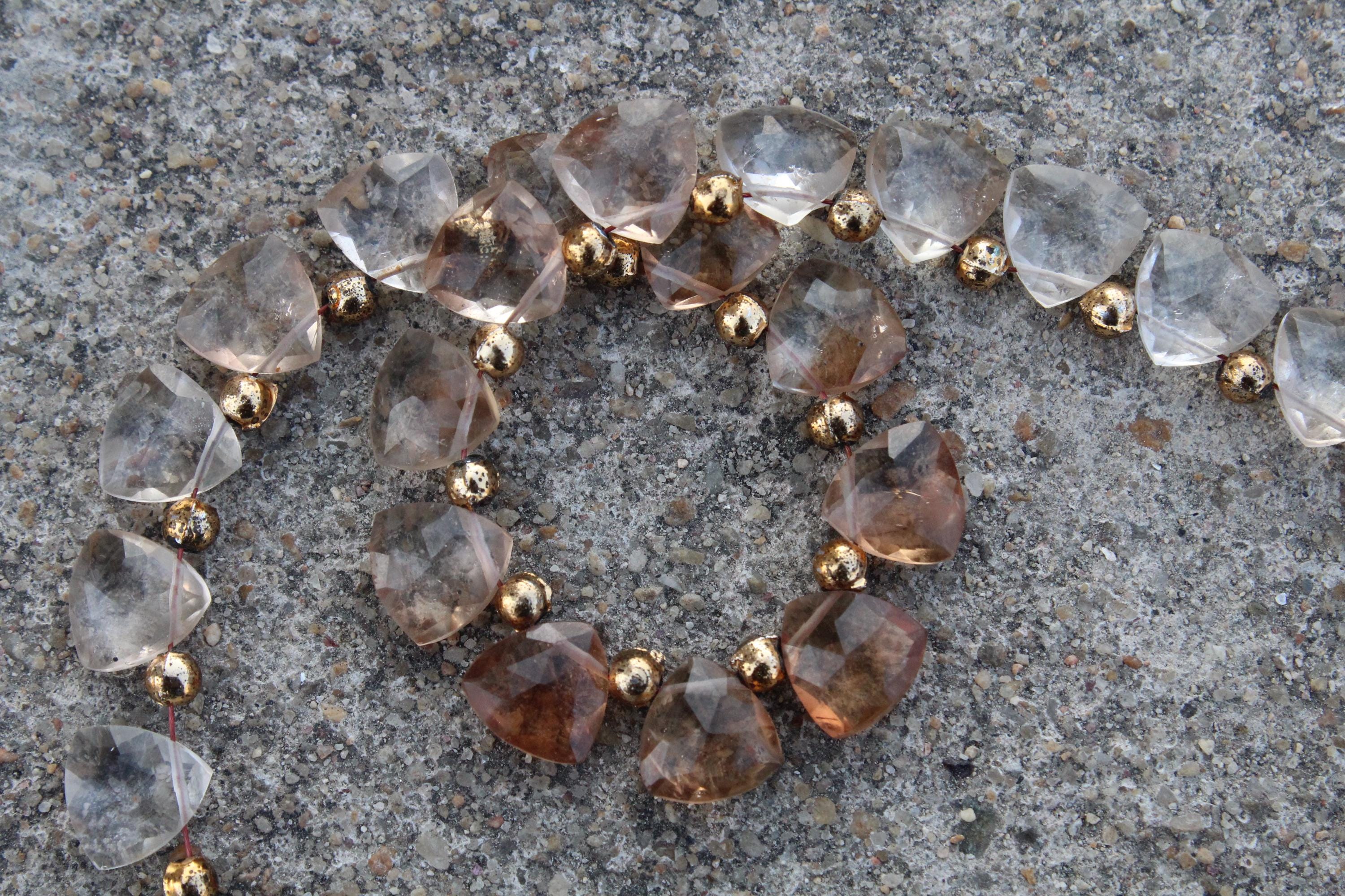 Topaz Gemstone Faceted Briolette Beads | 10-piece Triangle-shaped | Size—9x9 Mm | Jewelry Setting (c493)