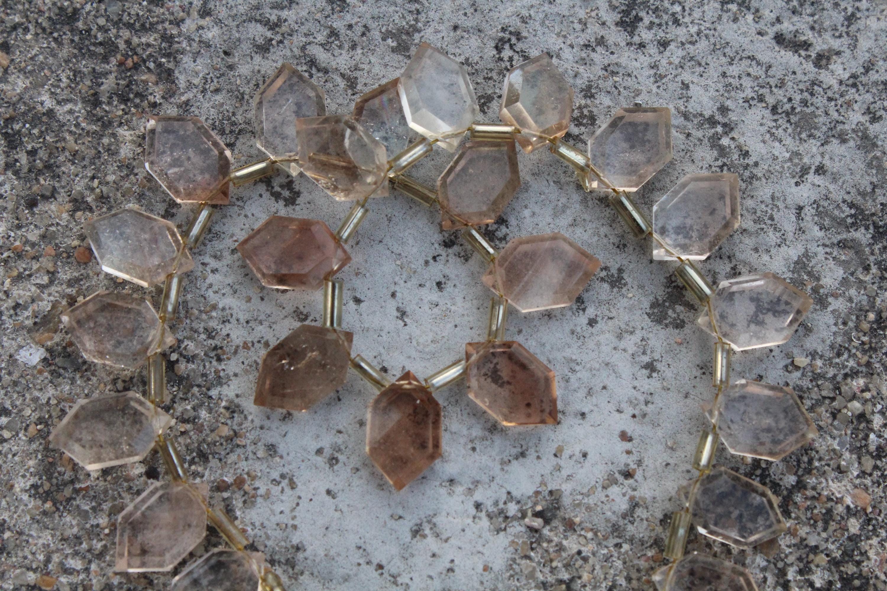 Topaz Gemstone Faceted Briolette Beads I 10 Pieces Hexagon-shaped I Size 7x12 Mm App. I Jewelry Setting [c426]