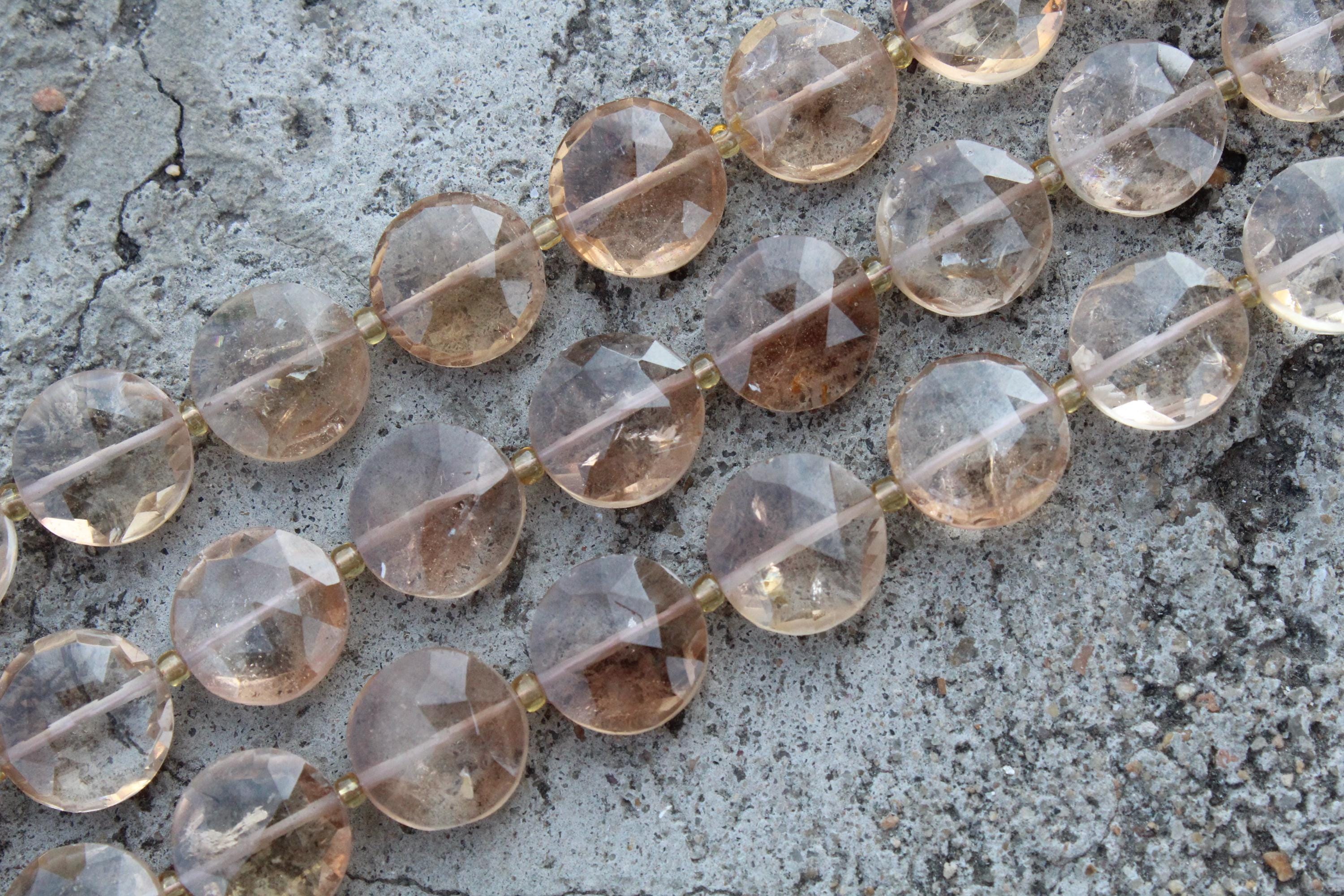 Topaz Gemstone Faceted Briolette Beads | 10-piece Disk-shape I Size—5x11 Mm | Jewelry Setting (c617)