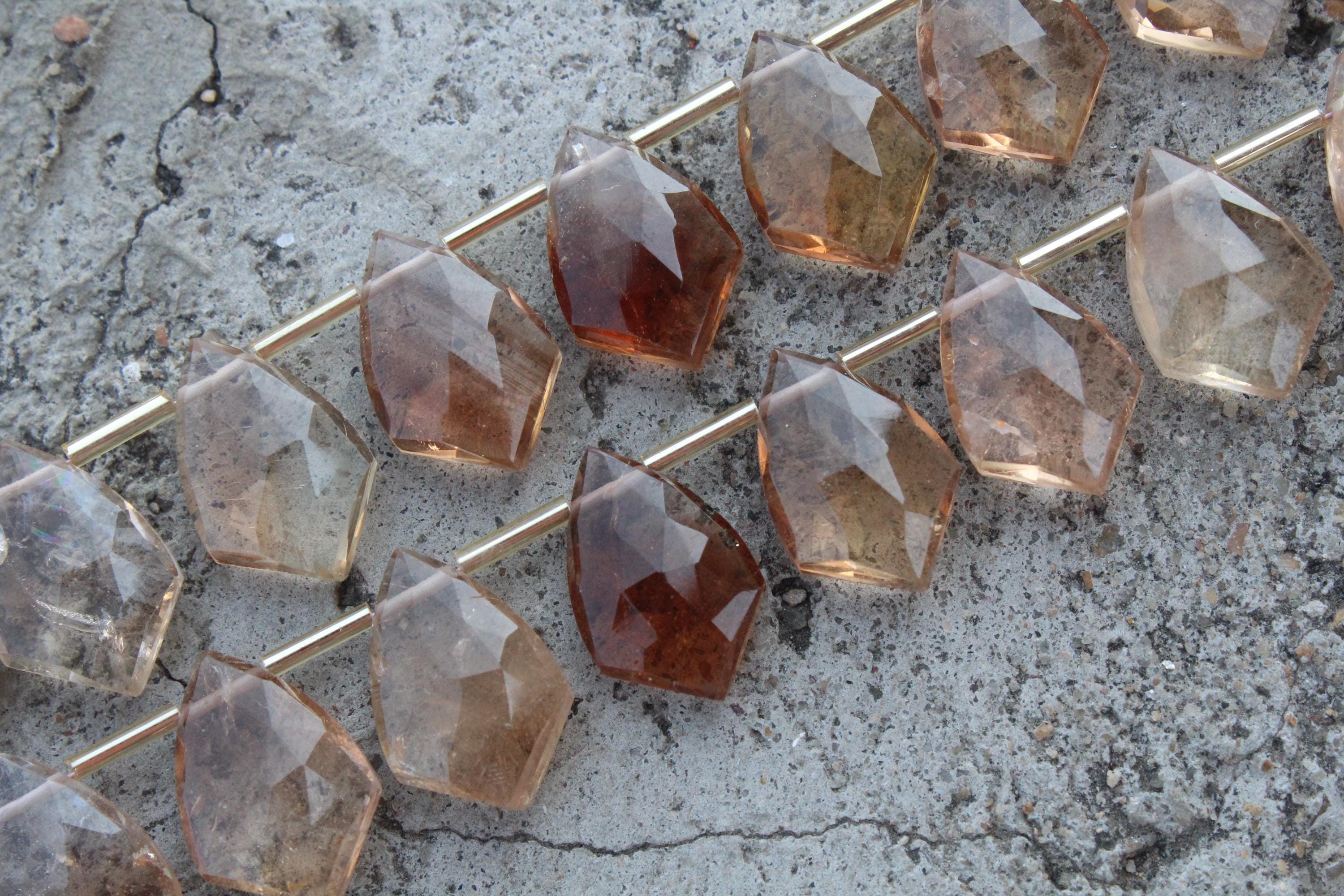 Topaz Gemstone Faceted Briolette Beads | 10-piece Sparrow-shape I Size 11x17 Mm | Jewelry Setting (c614)