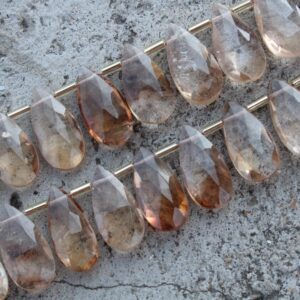 Topaz Gemstone Faceted Briolette Beads | 12-piece Pear-shape I Size—8x17 Mm | Jewelry Setting (c609) Topaz Gemstone Faceted Briolette Beads | 12-piece Pear-shape I Size—8x17 Mm | Jewelry Setting (c609)