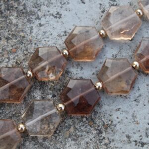 Topaz Gemstone Faceted Briolette Beads I 10 Pieces Hexagon-shaped I Size 13x15 Mm App. I Jewelry Setting [c424]
