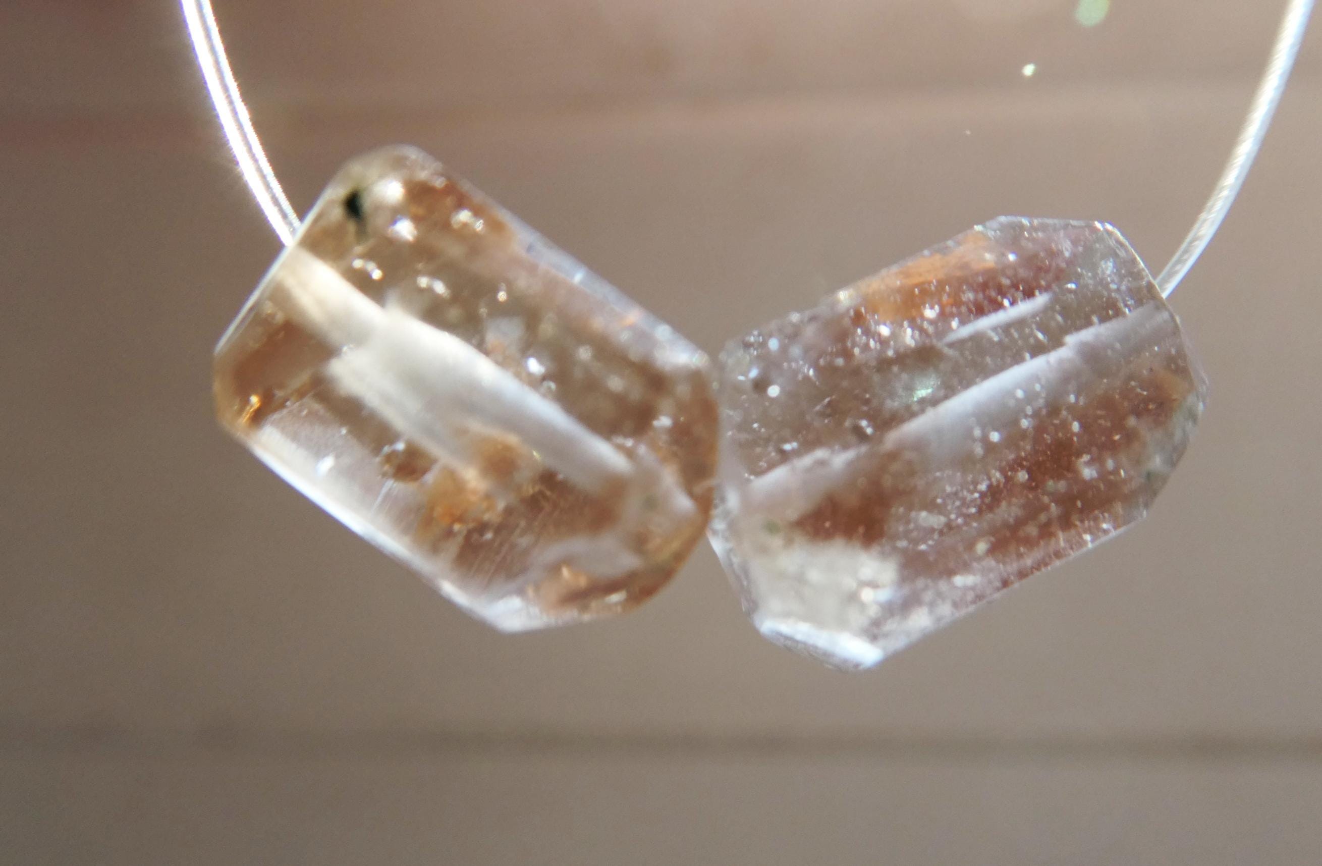 Golden Topaz Crystals 10mm Beads -2 Pcs Focal Matching Gemstone- Earrings Jewelry Making-craft Beads