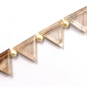 Imperial Topaz Gemstone Strand: Faceted Trillion Briolette Beads (10x10-14x14 Mm) Imperial Topaz Gemstone Strand: Faceted Trillion Briolette Beads (10x10-14x14 Mm)