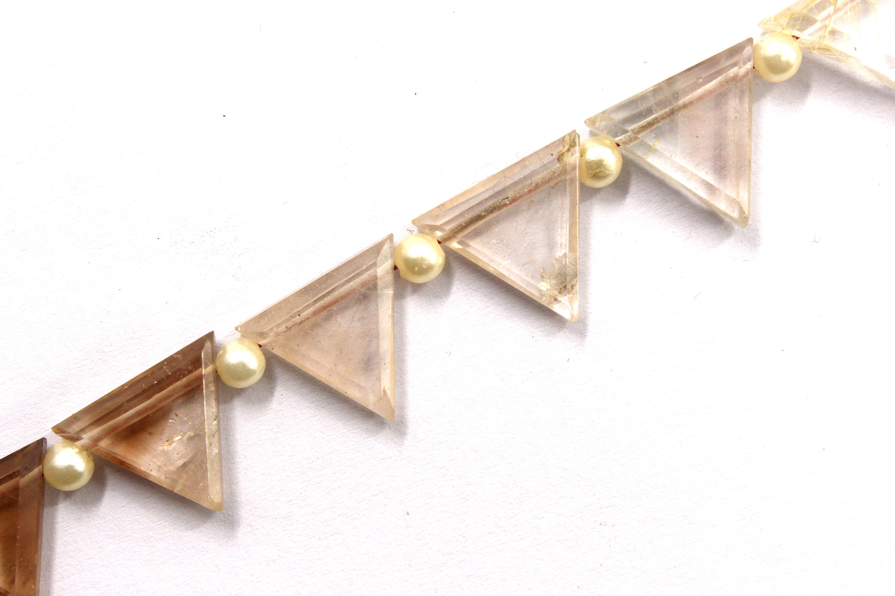 Imperial Topaz Gemstone Strand: Faceted Trillion Briolette Beads (10x10-14x14 Mm)