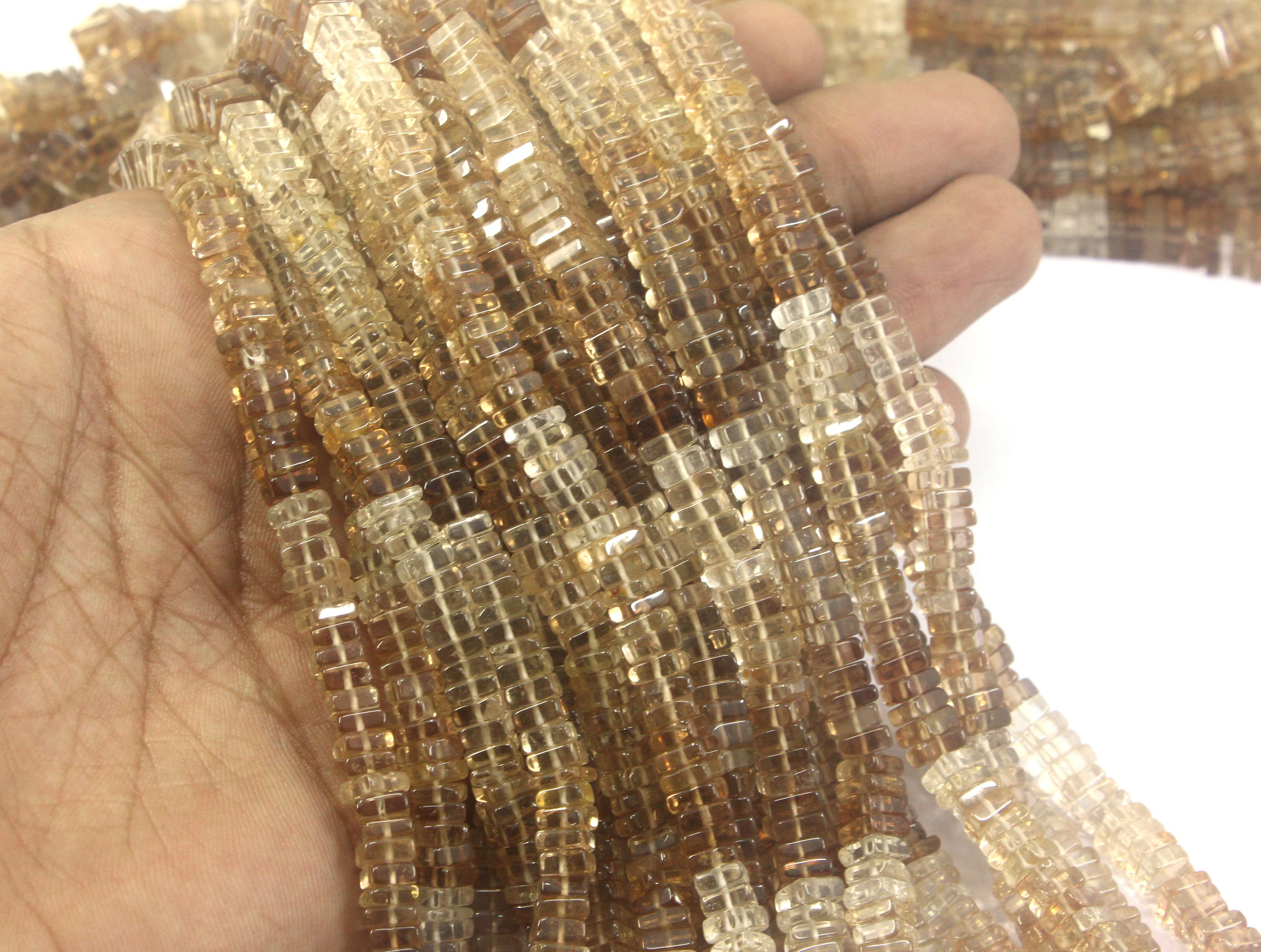 Imperial Topaz Heishi Beads: Natural Gemstone Strand (5-5.5 Mm) Imperial Topaz Heishi Beads: Natural Gemstone Strand (5-5.5 Mm)