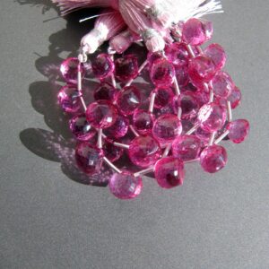 Pink Topaz Onion Shaped Drop Beads • 7mm 8mm 9mm Choose Size • AAA Micro Faceted Cross Drilled • Treated Natural Gemstone • Hot Pink Fuchsia Pink Topaz Onion Shaped Drop Beads • 7mm 8mm 9mm Choose Size • AAA Micro Faceted Cross Drilled • Treated Natural Gemstone • Hot Pink Fuchsia