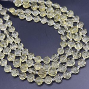 Smooth Lemon Topaz Carved Shell Shaped Beads Smooth Lemon Topaz Carved Shell Shaped Beads