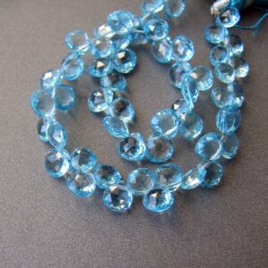 Swiss Blue Topaz Hearts • 4.50-5.75mm • AAA micro faceted heart briolettes • Natural genuine gemstone drilled • LIMITED STOCK Swiss Blue Topaz Hearts • 4.50-5.75mm • AAA micro faceted heart briolettes • Natural genuine gemstone drilled • LIMITED STOCK