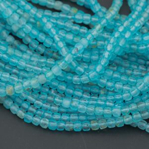 Swiss Blue Topaz Faceted Cube Beads Size 4mm And 5mm 15.5" Strand Swiss Blue Topaz Faceted Cube Beads Size 4mm And 5mm 15.5" Strand