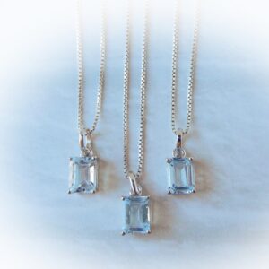 Blue Topaz Necklace, Blue Topaz Pendant, Sterling Blue Topaz, Genuine Blue Topaz, Wedding Jewelry, December Birthstone, Gemstone Appeal, GSA