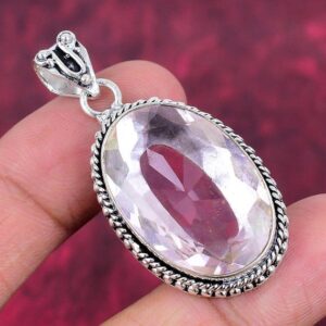Dainty White Topaz Gemstone Handmade 925 Sterling Silver Jewelry Pendant White Topaz Gemstone Jewelry Pendant Thanksgiving Gift