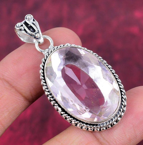Dainty White Topaz Gemstone Handmade 925 Sterling Silver Jewelry Pendant White Topaz Gemstone Jewelry Pendant Thanksgiving Gift Dainty White Topaz Gemstone Handmade 925 Sterling Silver Jewelry Pendant White Topaz Gemstone Jewelry Pendant Thanksgiving Gift