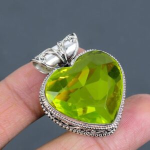 Handmade Heart Lemon Topaz Pendant: 925 Sterling Silver Jewelry