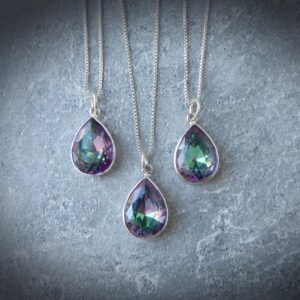 Mystic Topaz Necklace Sterling Silver • Color Changing Mystic Topaz Pendant