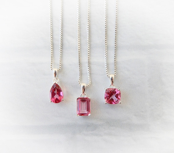 Pink Topaz Necklace Sterling Silver • Pink Topaz Pendant • Sterling Pink Topaz • Genuine Pink Topaz • Wedding Jewelry • November Birthstone Pink Topaz Necklace Sterling Silver • Pink Topaz Pendant • Sterling Pink Topaz • Genuine Pink Topaz • Wedding Jewelry • November Birthstone