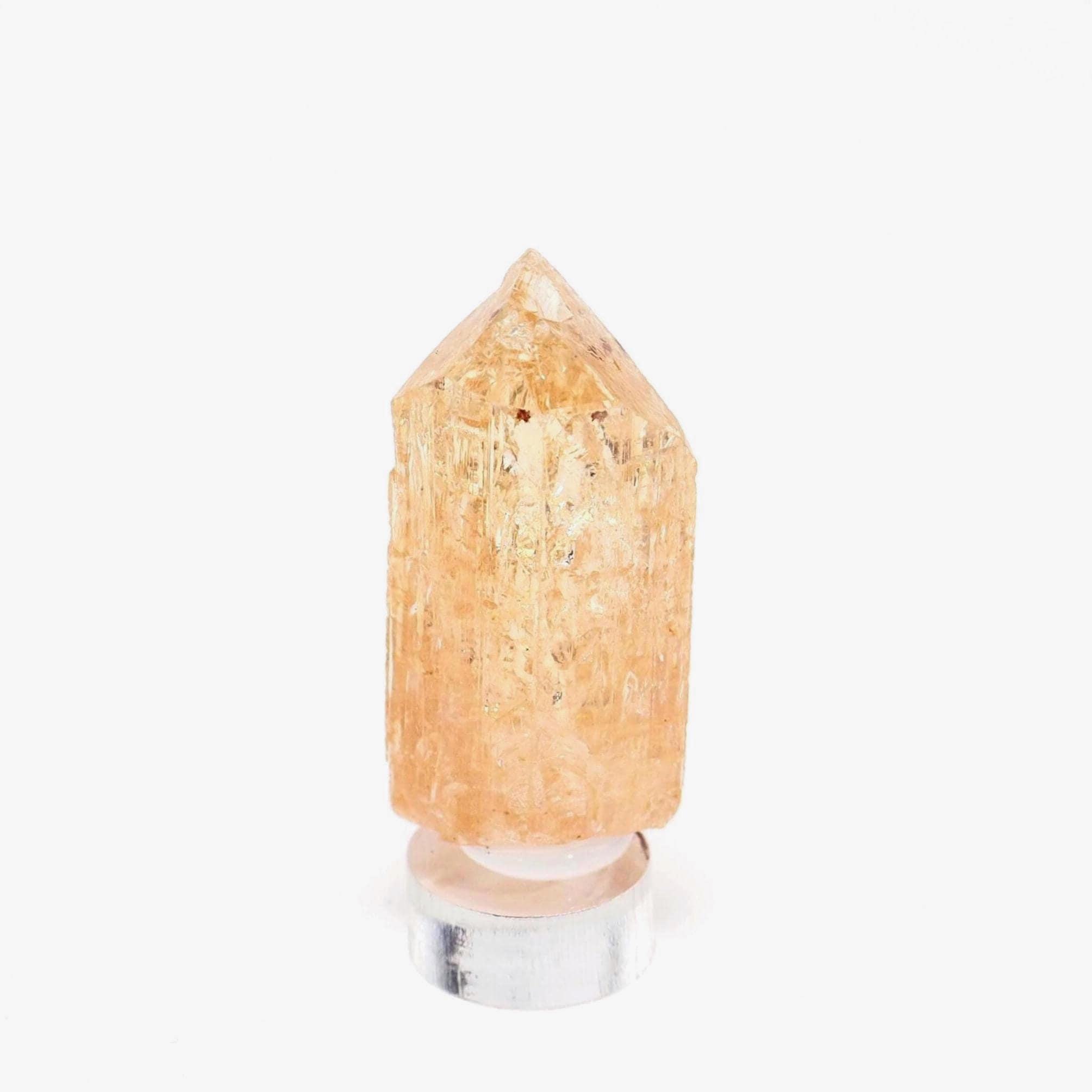 Orange Topaz Crystal Point: Zambia Mineral Specimen, Geology Collection