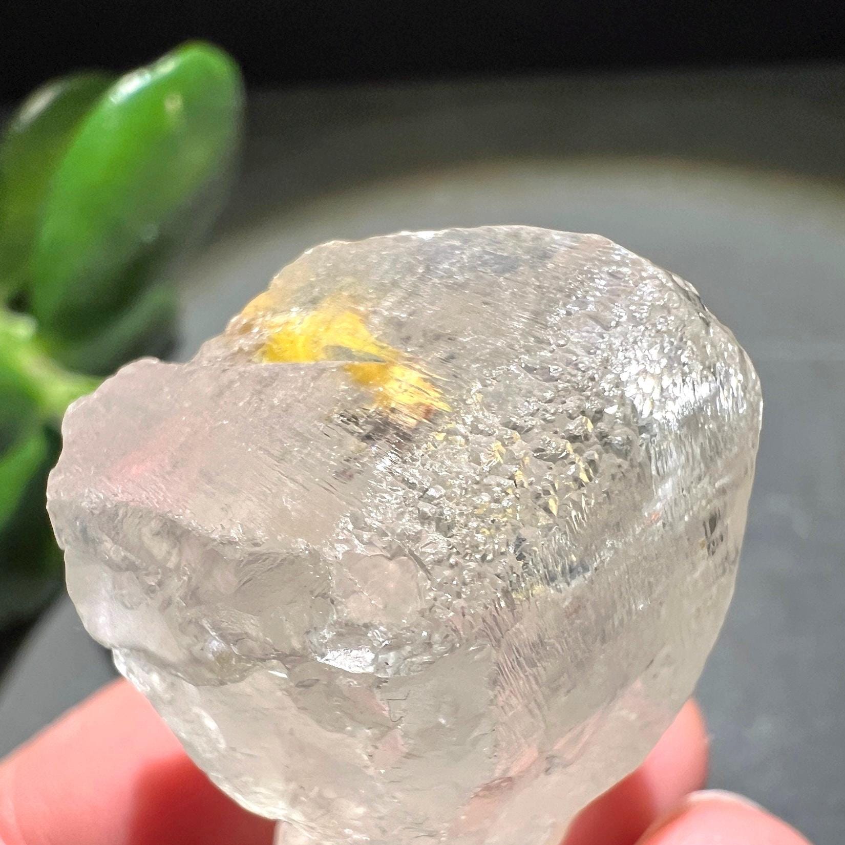 Raw White Topaz Crystal Point | Limonite Inclusions Etched Gemstone