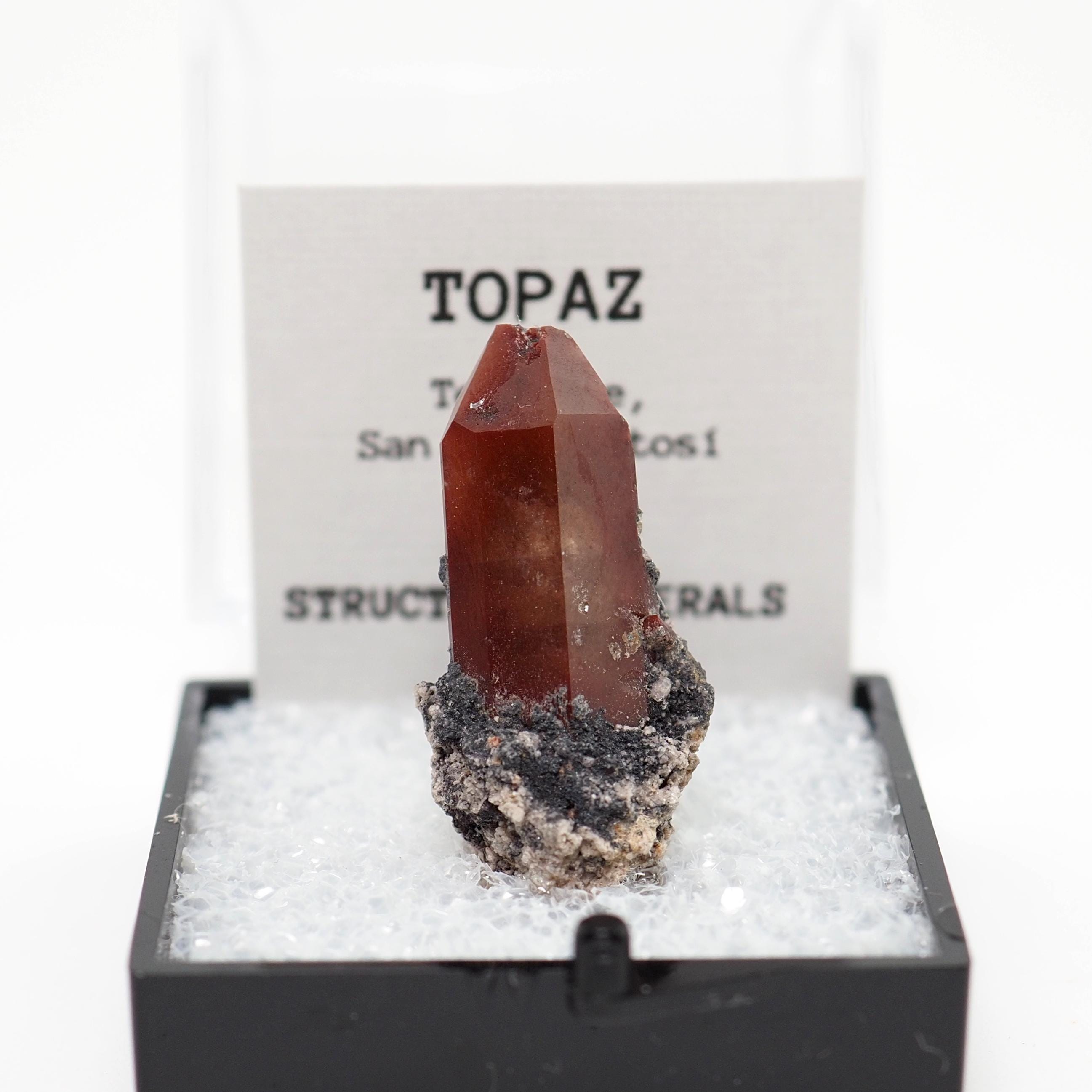 Topaz Crystal Mexico Thumbnail Mineral Specimen Perky Box