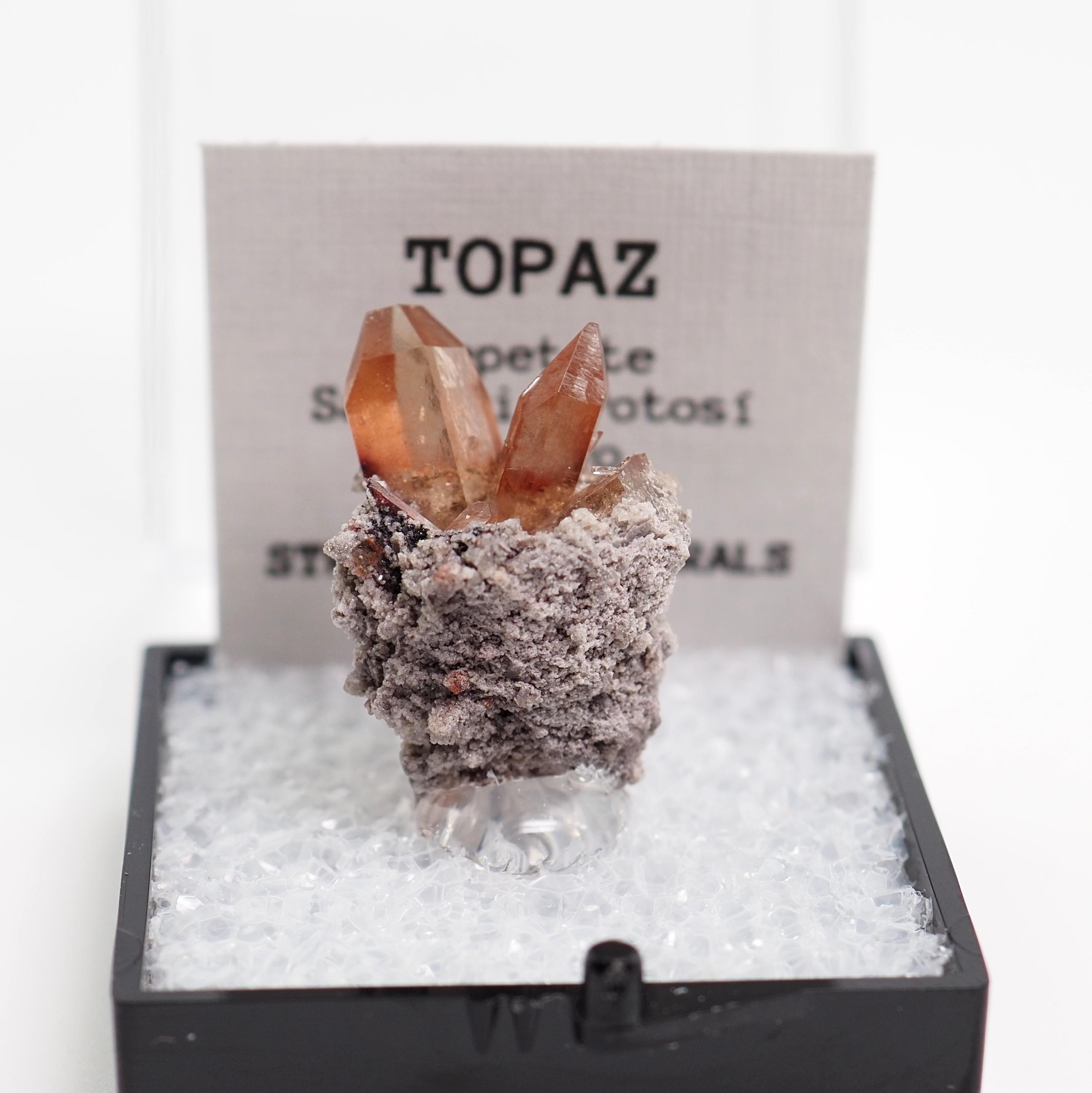 Topaz Crystal Mexico Thumbnail Mineral Specimen Perky Box