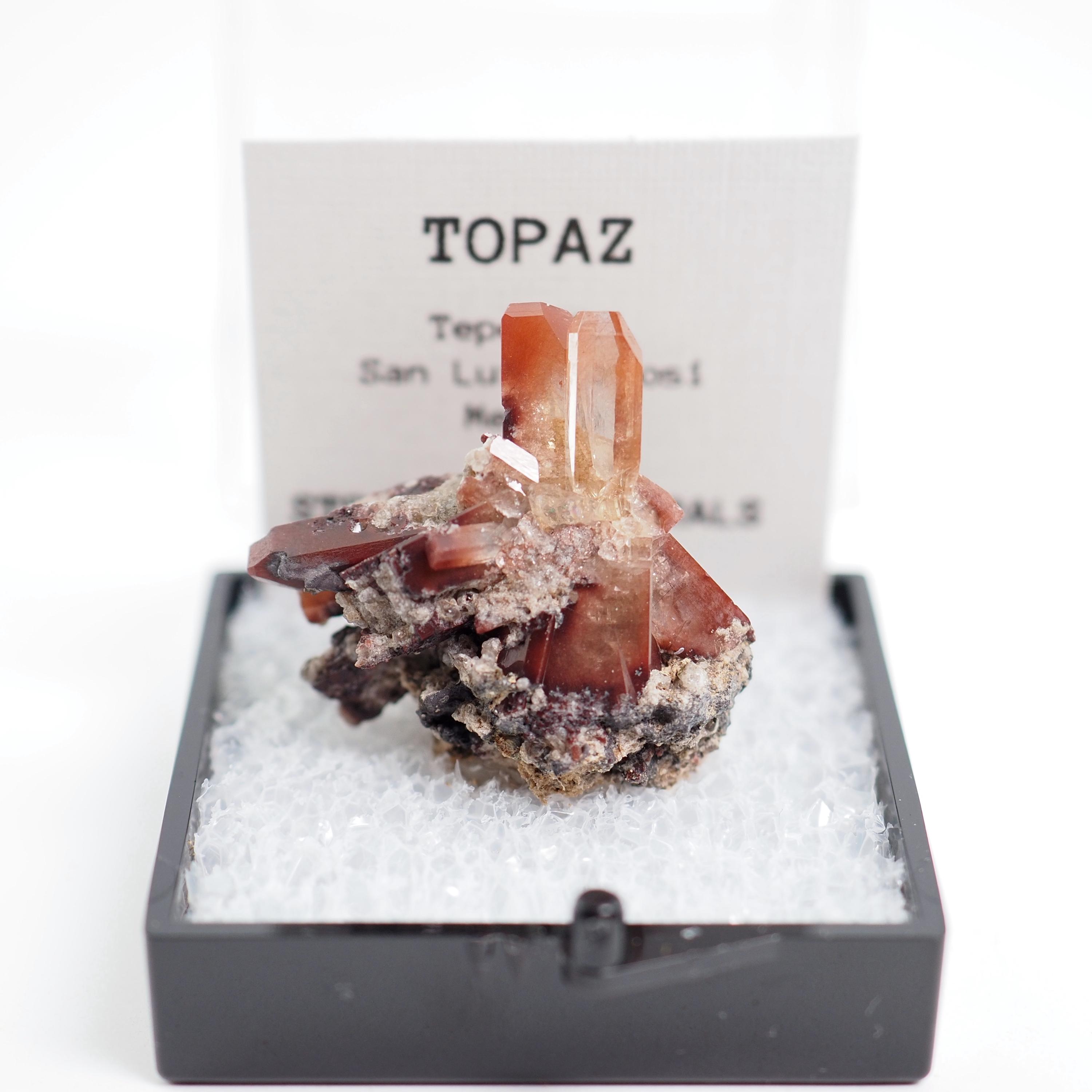 Topaz Crystal Mexico Thumbnail Mineral Specimen Perky Box