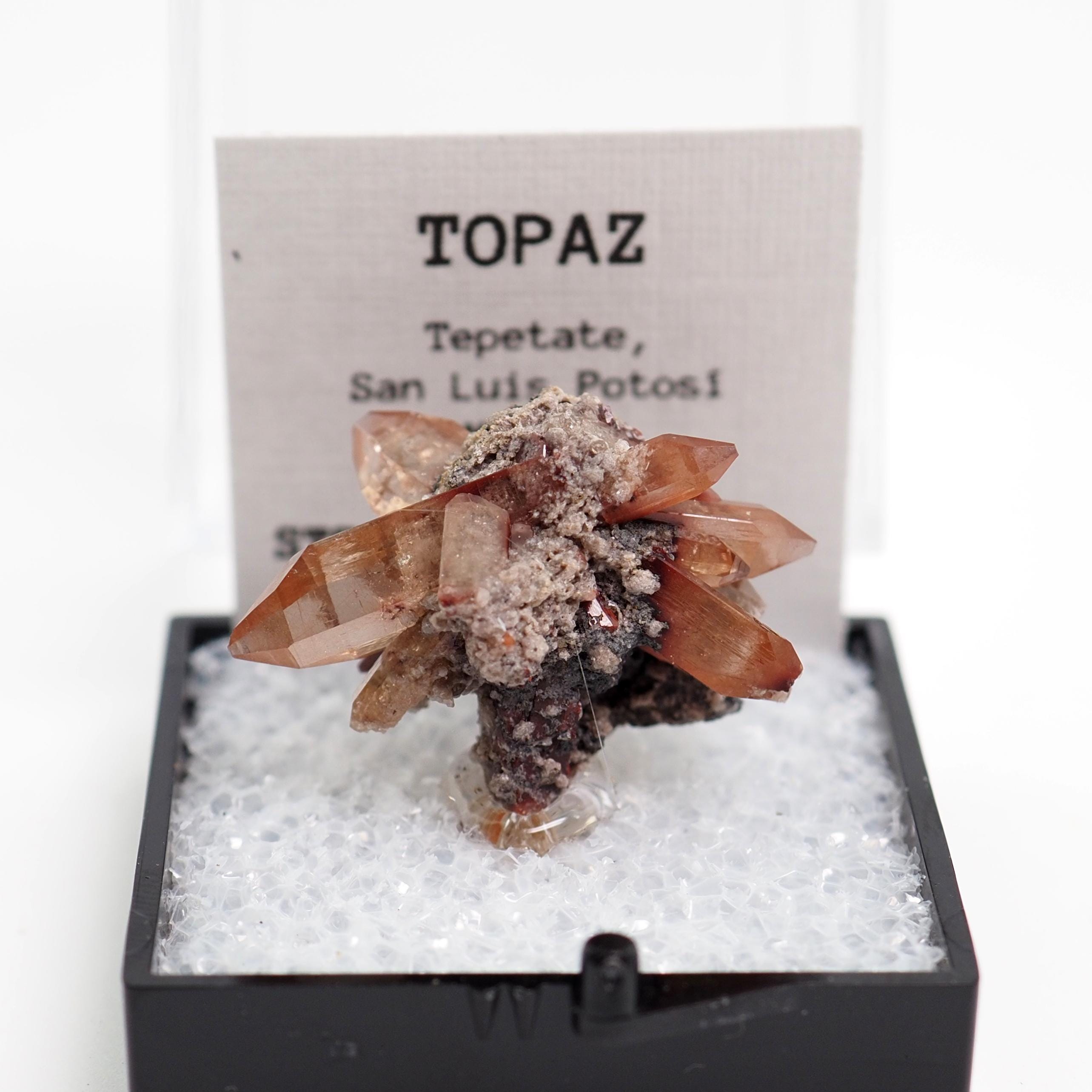 Topaz Crystals Mexico Thumbnail Mineral Specimen Perky Box