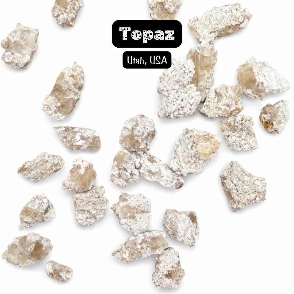 Gem Jar Utah Topaz Crystals - 2-3pcs - Natural Topaz - Rough Topaz Crystals
