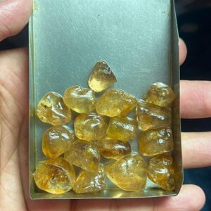 Raw Imperial Topaz Rough Lot | Transparent Golden Stone 15-20mm