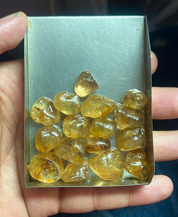 Raw Imperial Topaz Rough Lot | Transparent Golden Stone 15-20mm